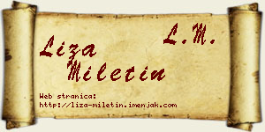 Liza Miletin vizit kartica